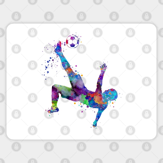 Boy Socer Bicycle Kick Sports Watercolor Gift Sticker by LotusGifts